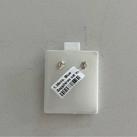 Sterling silver 925 sapphire earrings New with tags - Picture 4 of 10